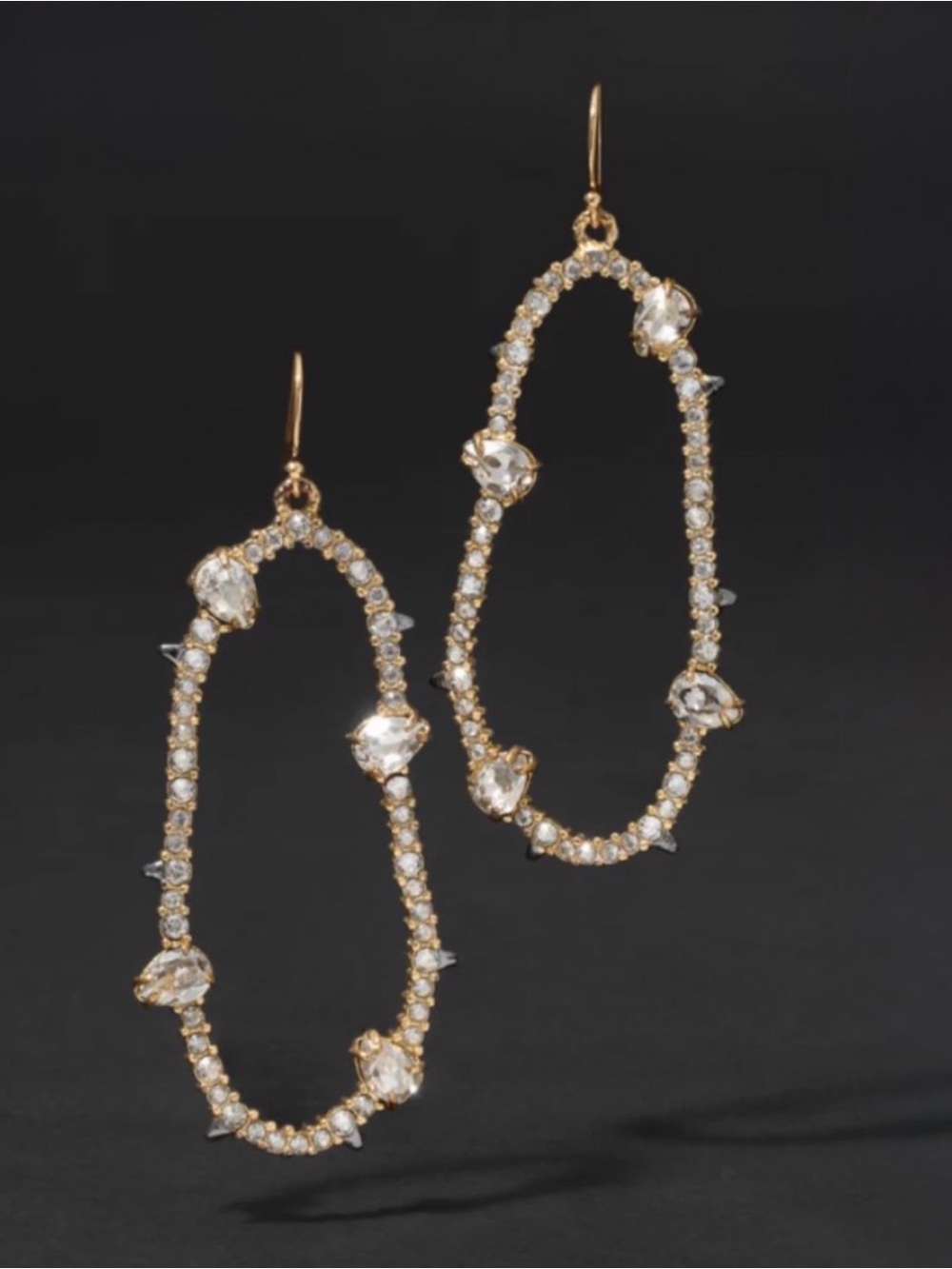 Alexis Bittar Archive Molten Crystal Encrusted Link Drop Spike Earrings JN28